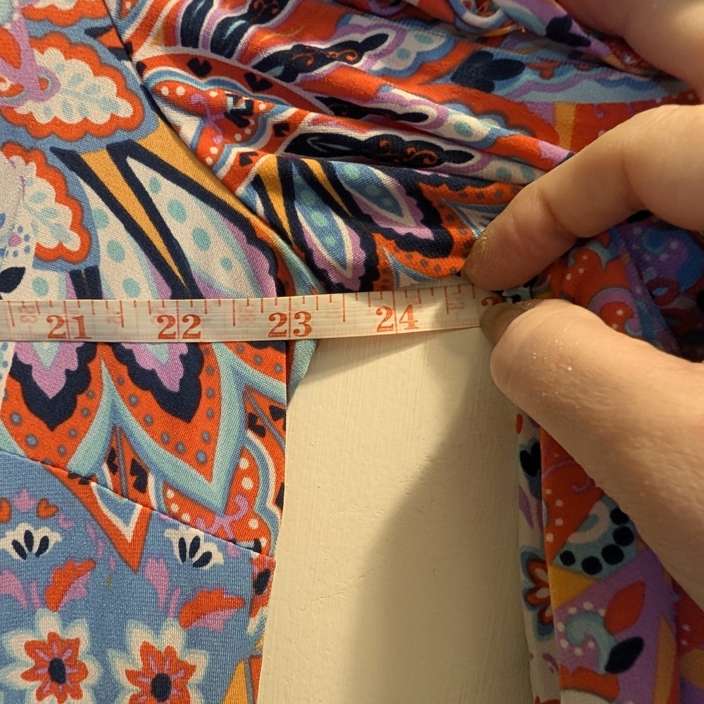 Ivy Road 2X Floral NWOT Multicolor Women's Dress Cold Shoulder w/ Bell Sleeves - Picture 5 of 9